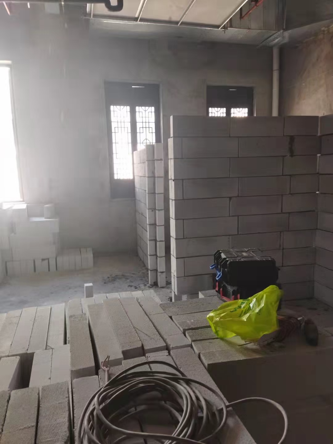轻质砖隔墙施工进度示例